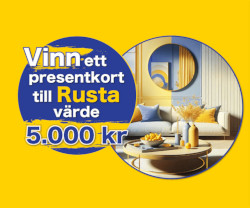 Vinn presentkort värde 5000 kr hos RUSTA